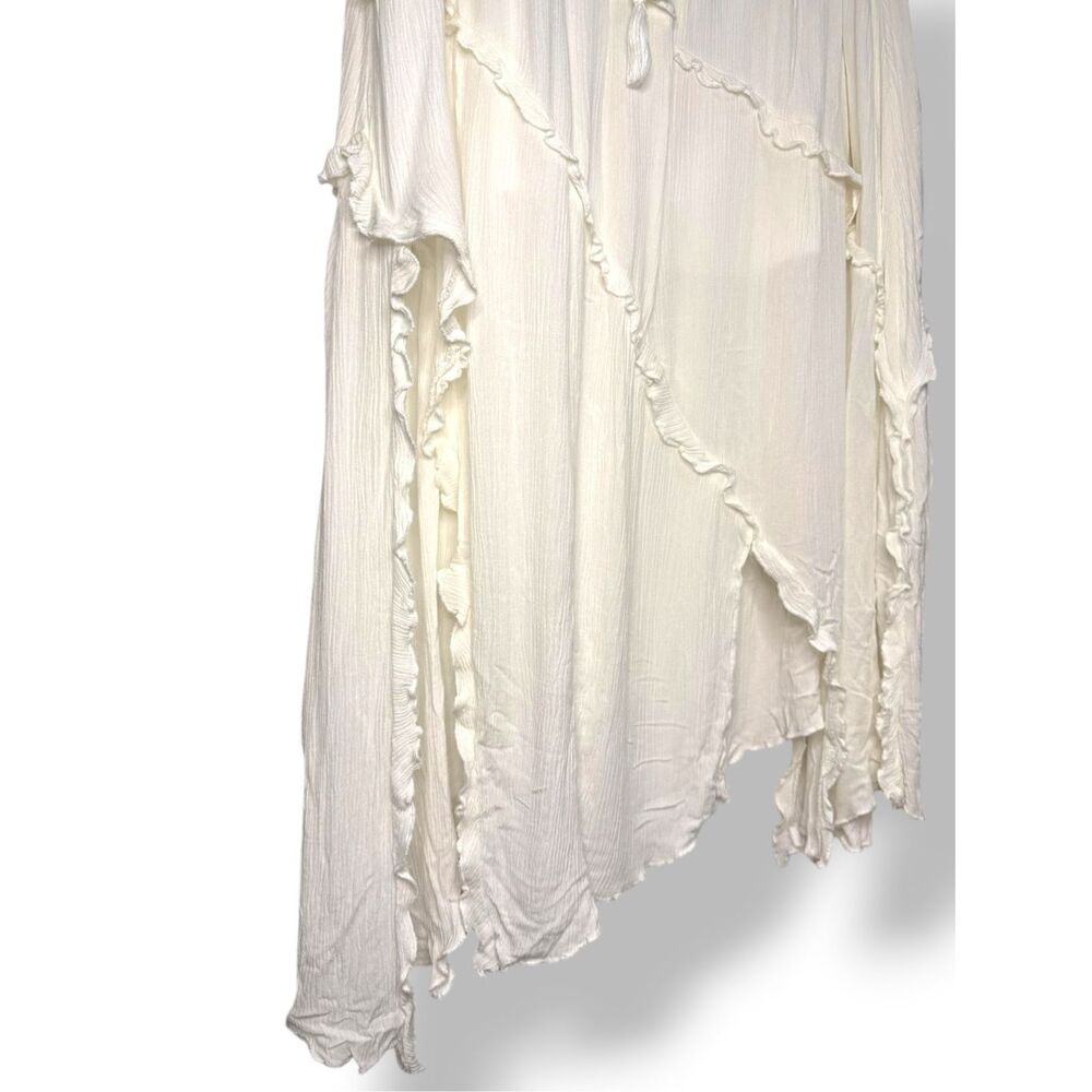 Boho Asymmetrical Maxi Skirt - Ivory - Picture 3 of 6